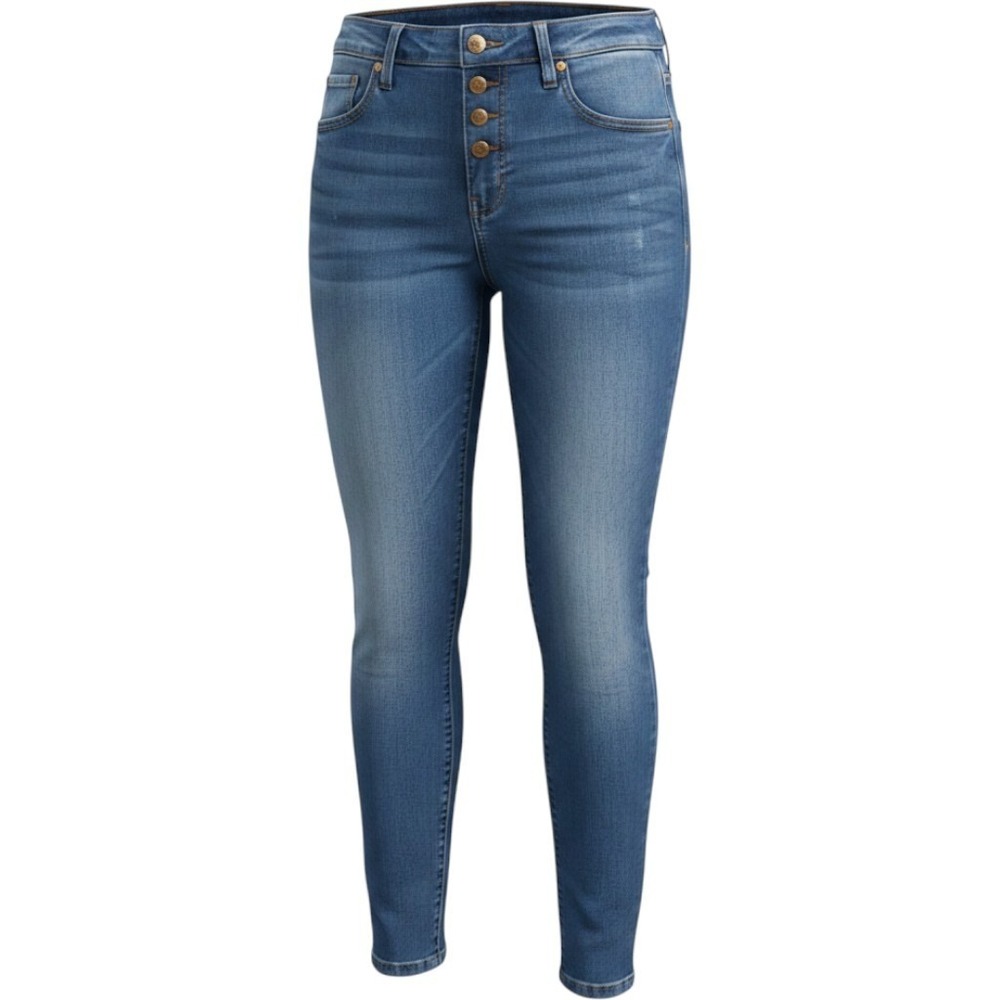 Lila Ryan Skinny Jeans Womens 18W Blue Excellent Button Fly Medium Wash